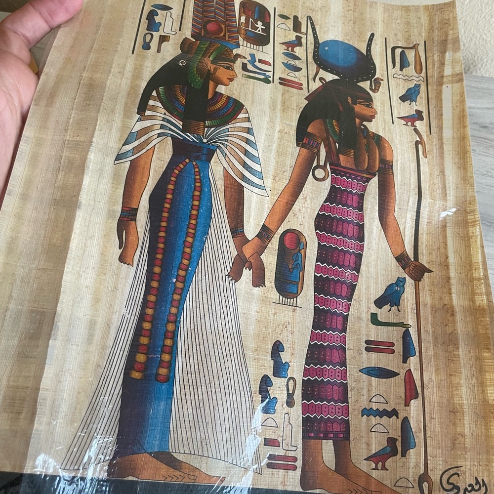 Egyptian Papyrus Art with Figures